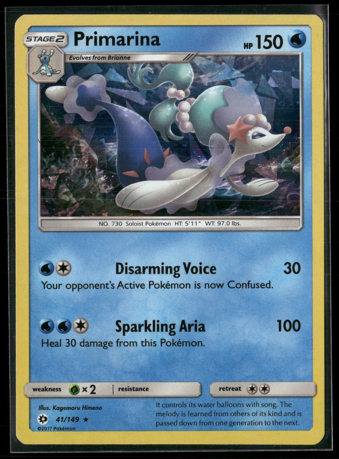 Primarina (Water Web Holo) Holo Rare Miscellaneous Cards & Products 041/149 NM