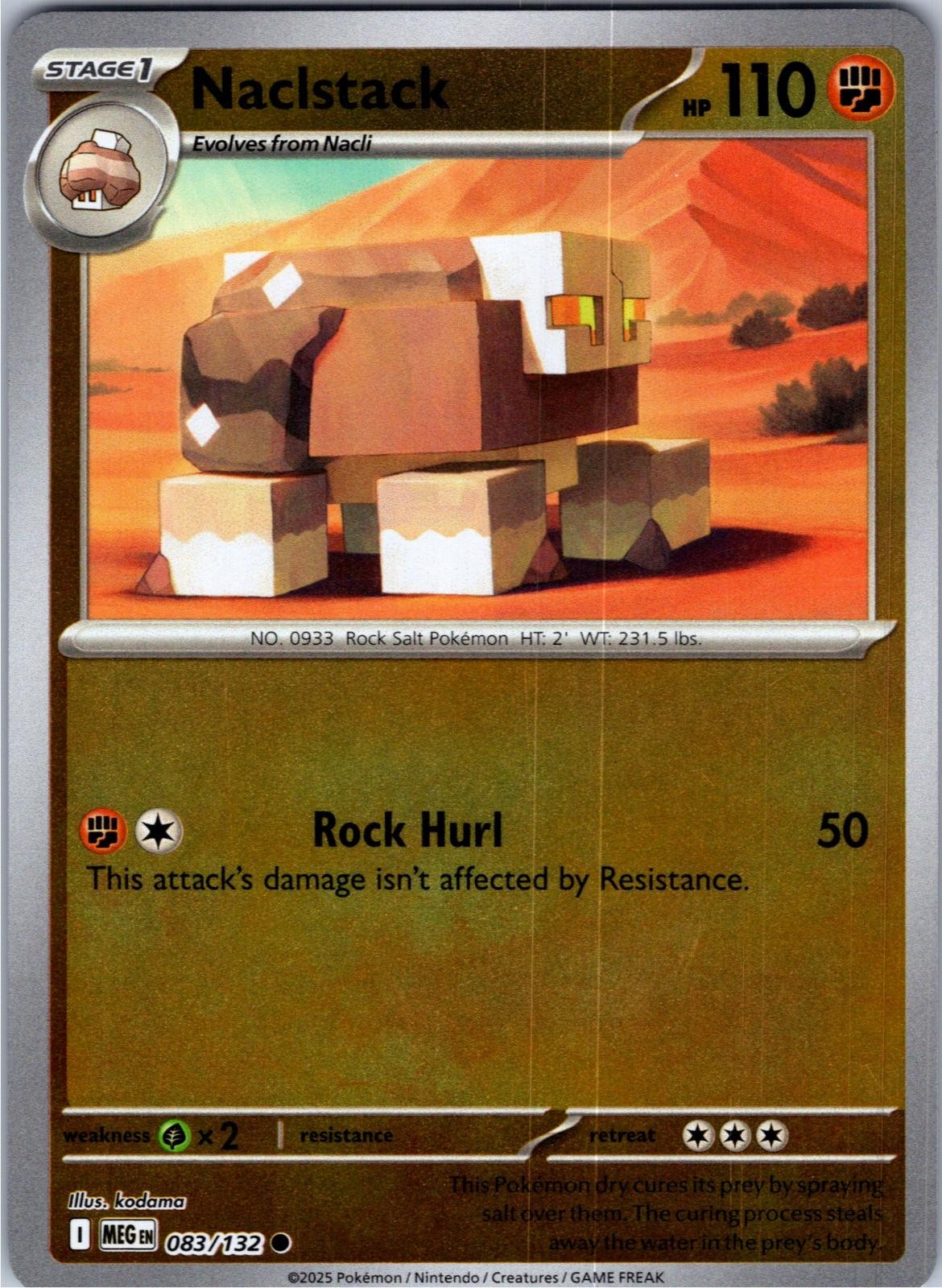 Naclstack 083/132 Common Mega Evolution Pokemon Lightly Played