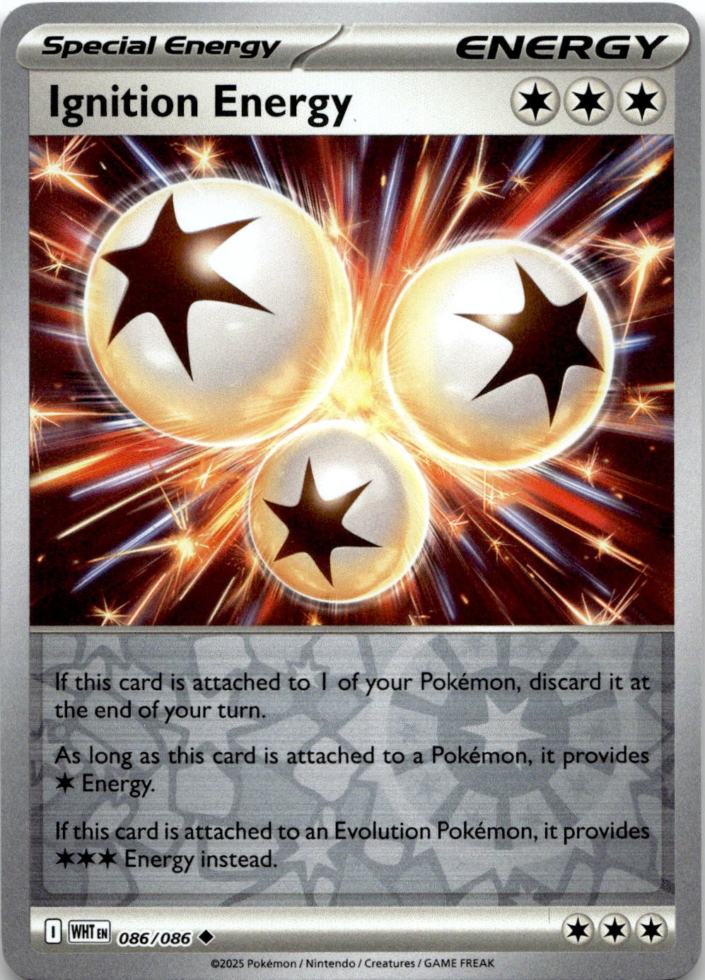 Ignition Energy 086/086 Uncommon White Flare Pokemon Reverse Holo Near Mint