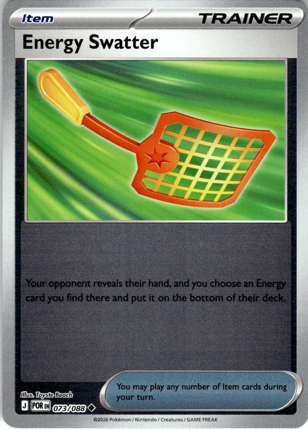 Energy Swatter 073/088 Uncommon Perfect Order Pokemon Near Mint