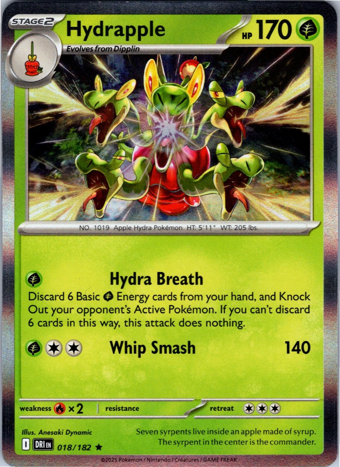 Hydrapple 018/182 Rare Destined Rivals Pokemon Holo Near Mint