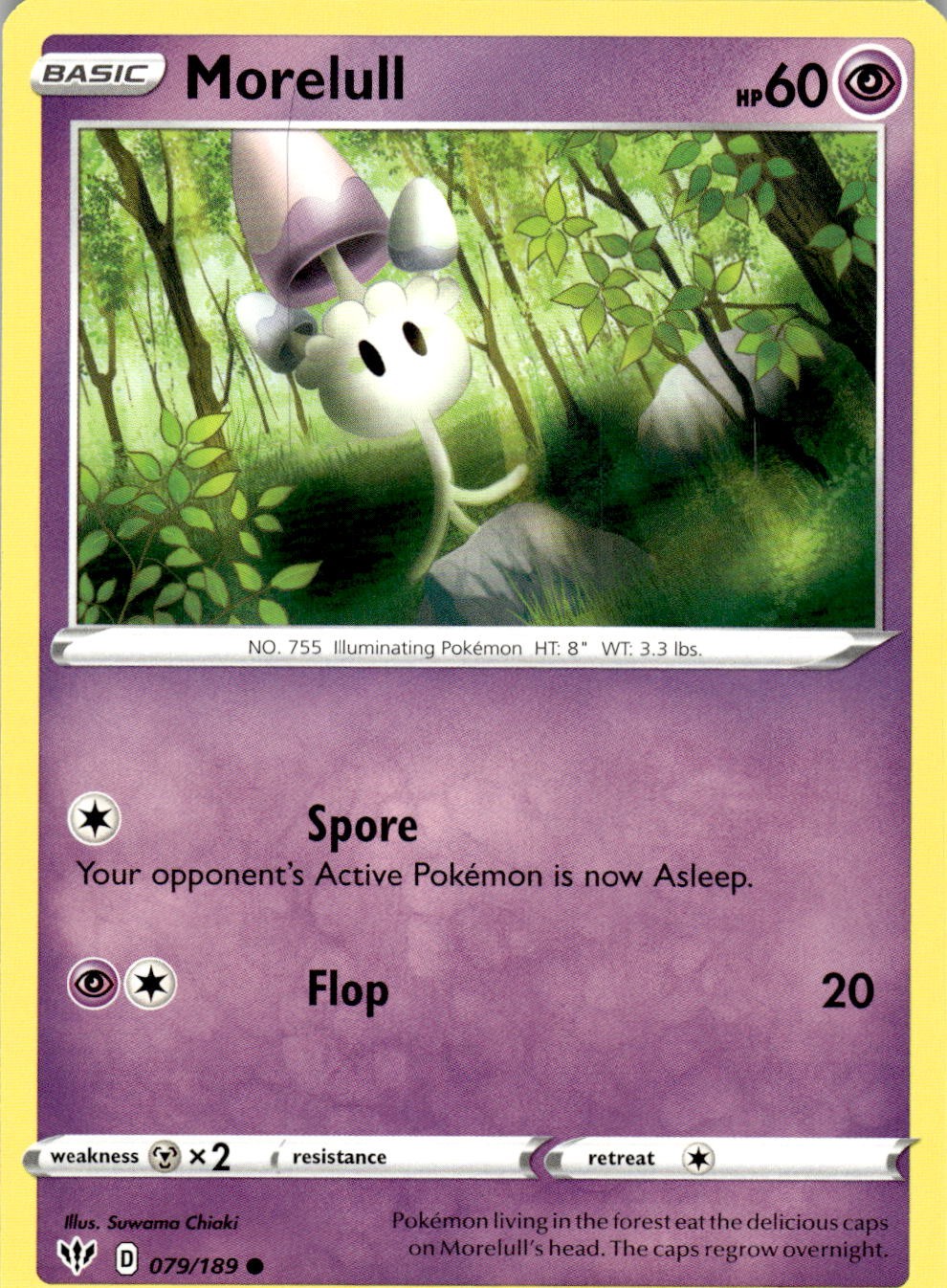 Morelull 079/189 Common Darkness Ablaze Pokemon Near Mint