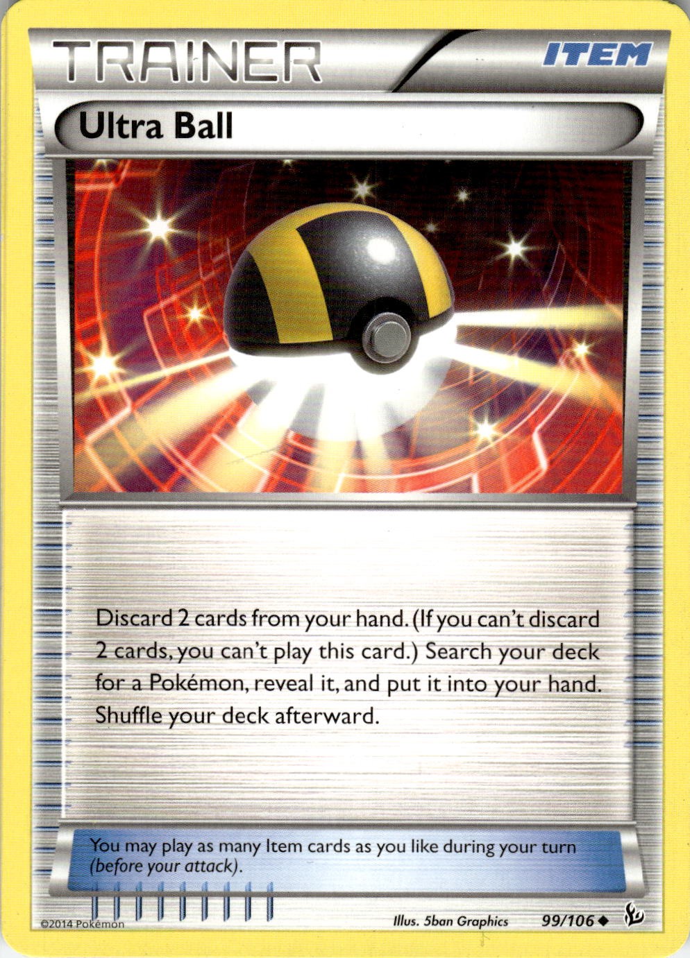 Ultra Ball 99/106 Uncommon Flashfire Pokemon Near Mint