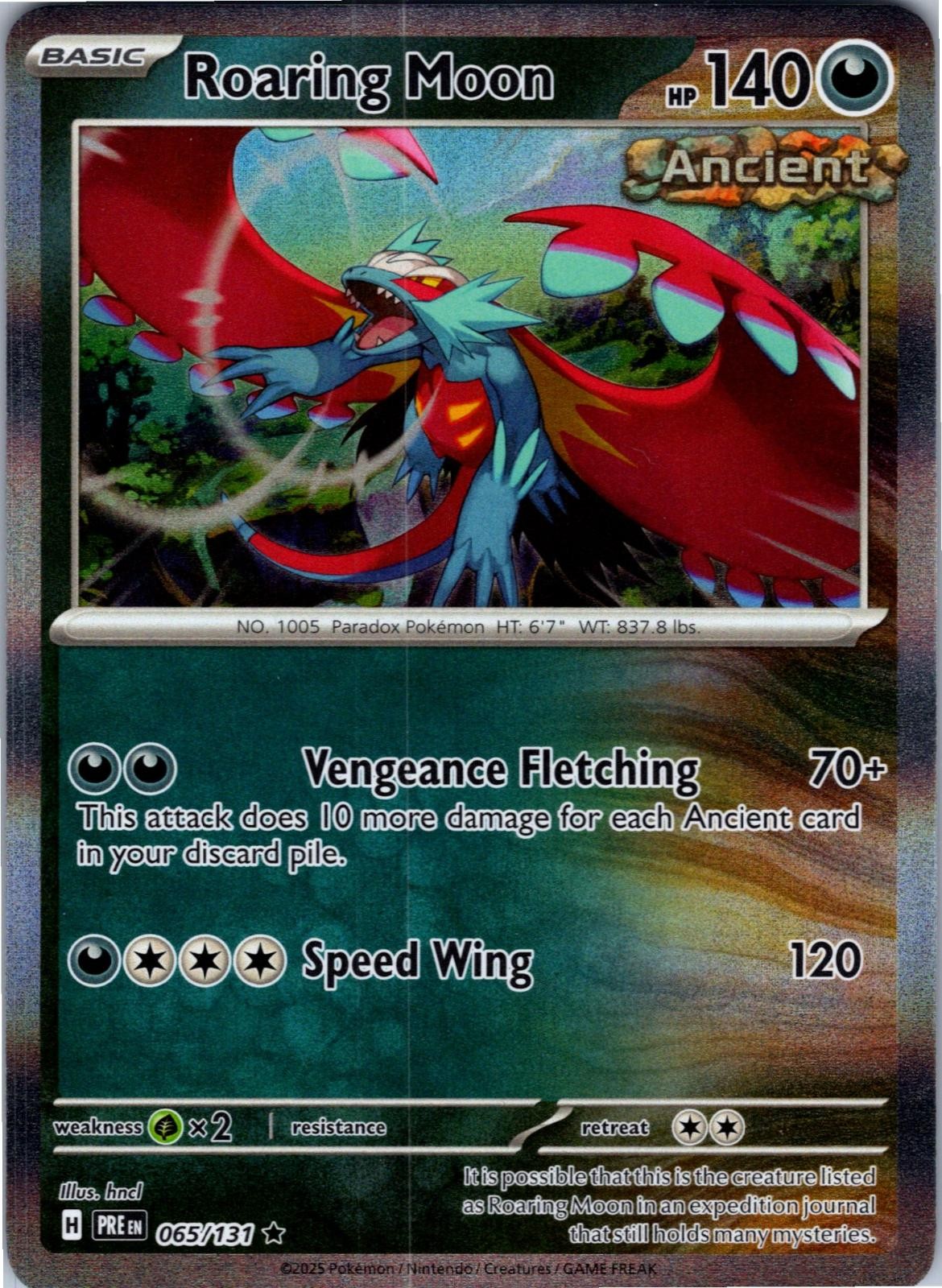 Roaring Moon 065/131 Holo Rare Prismatic Evolutions Pokemon Near Mint