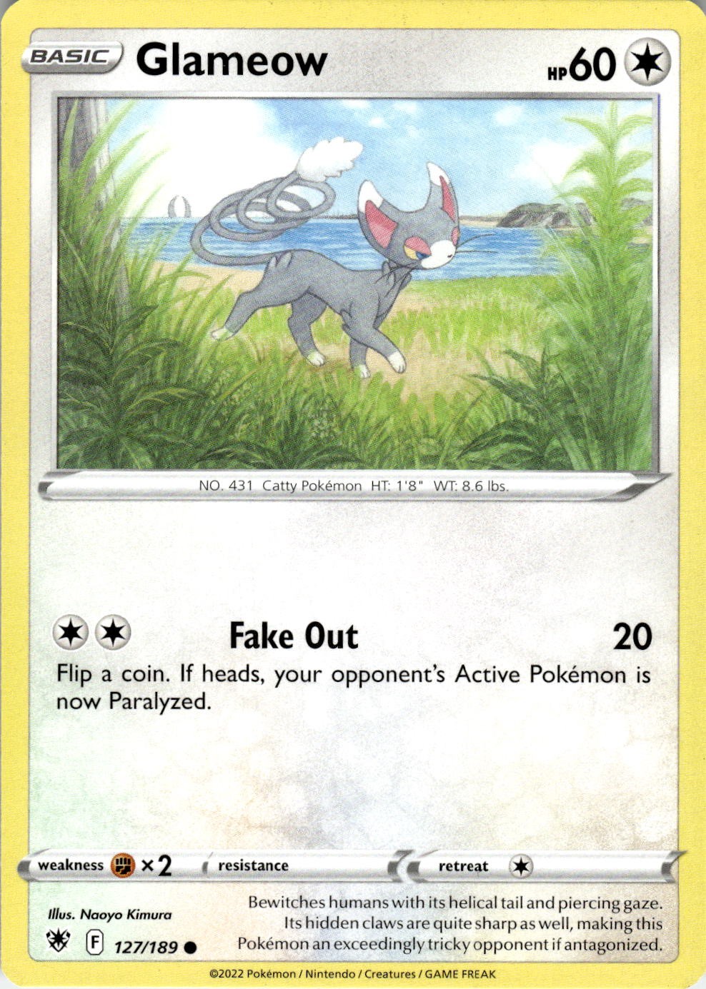 Glameow 127/189 Common Astral Radiance Pokemon Near Mint