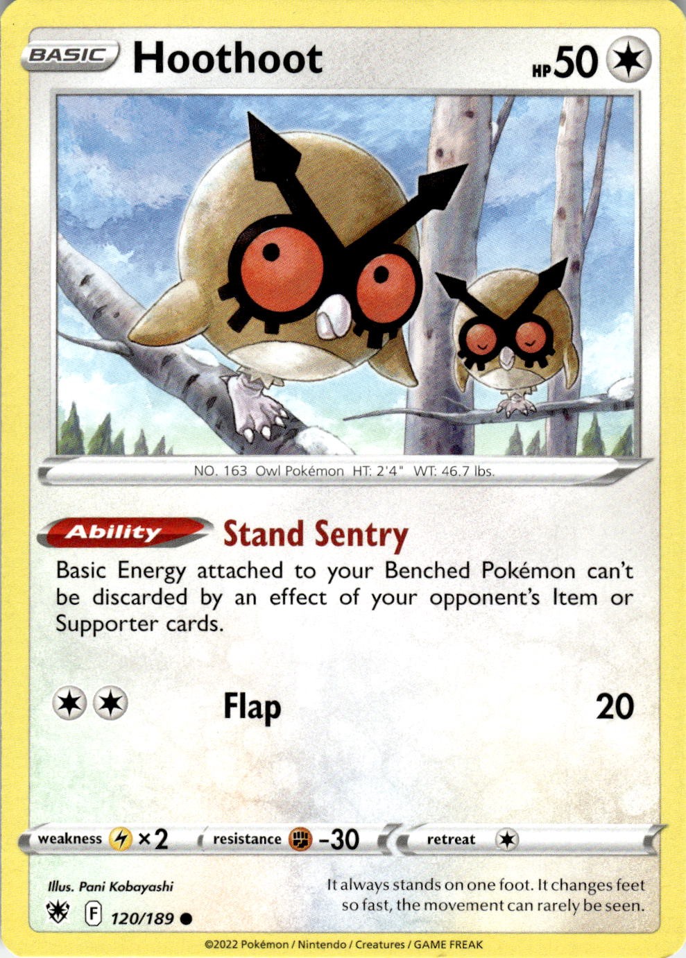 Hoothoot 120/189 Common Astral Radiance Pokemon Near Mint