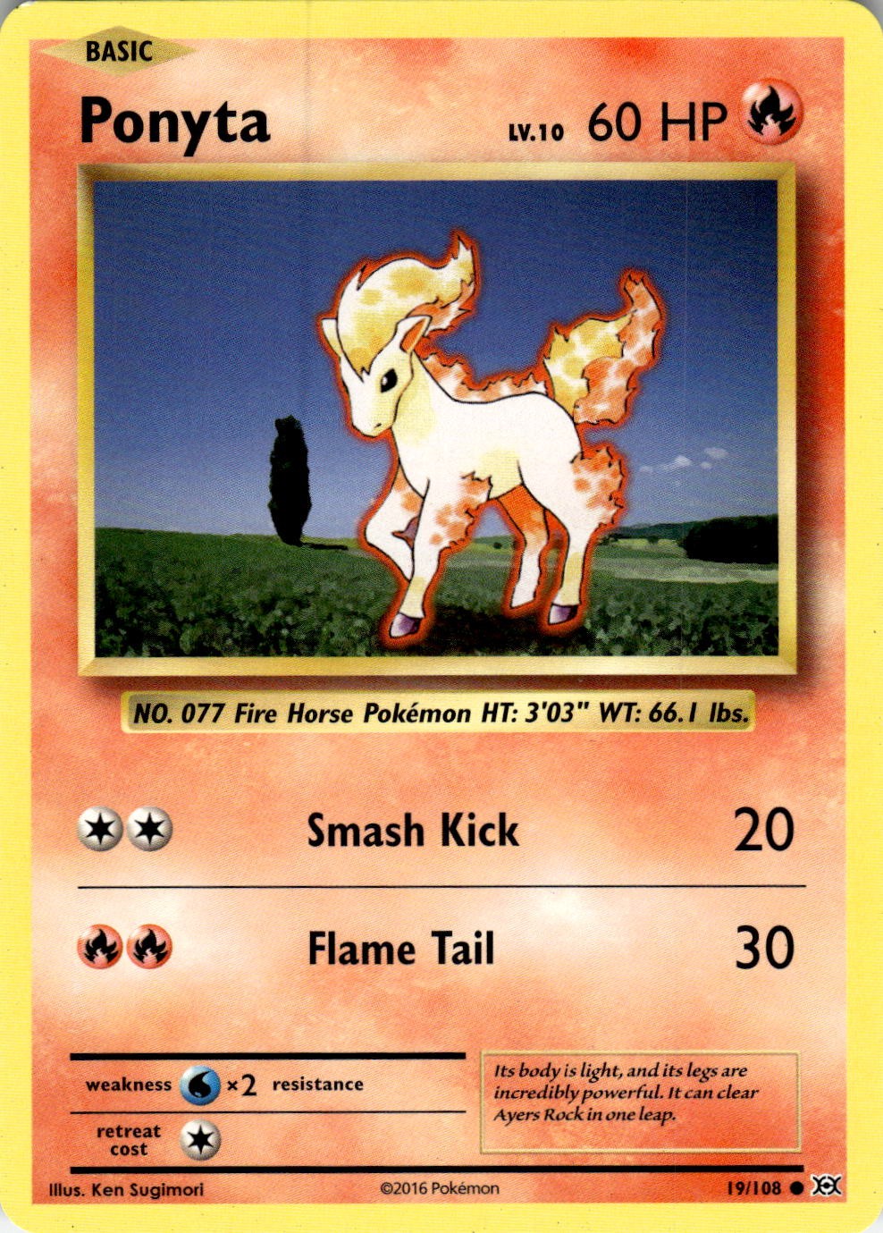 Ponyta 19/108 Common Evolutions Pokemon Near Mint