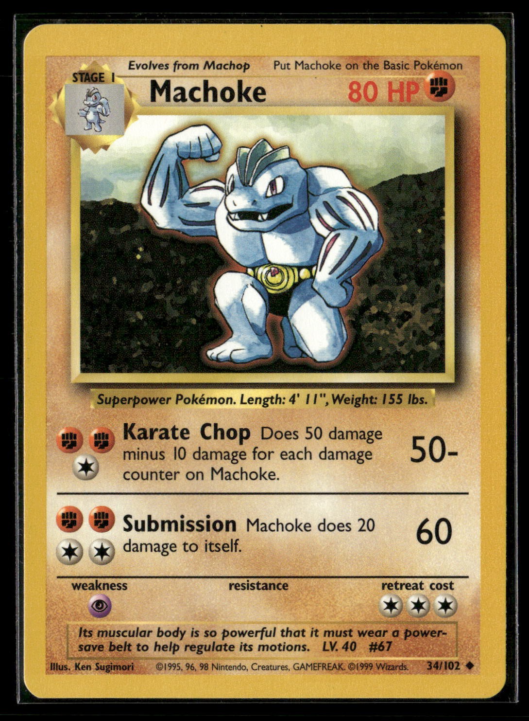 Machoke Uncommon Base Set 034/102 NM