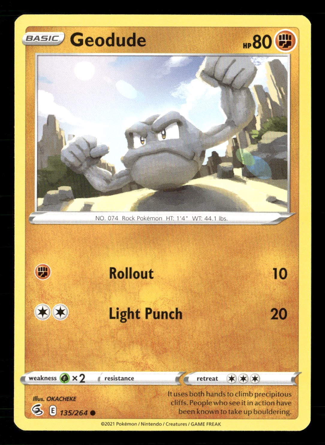 Geodude Common SWSH08: Fusion Strike 135/264 NM