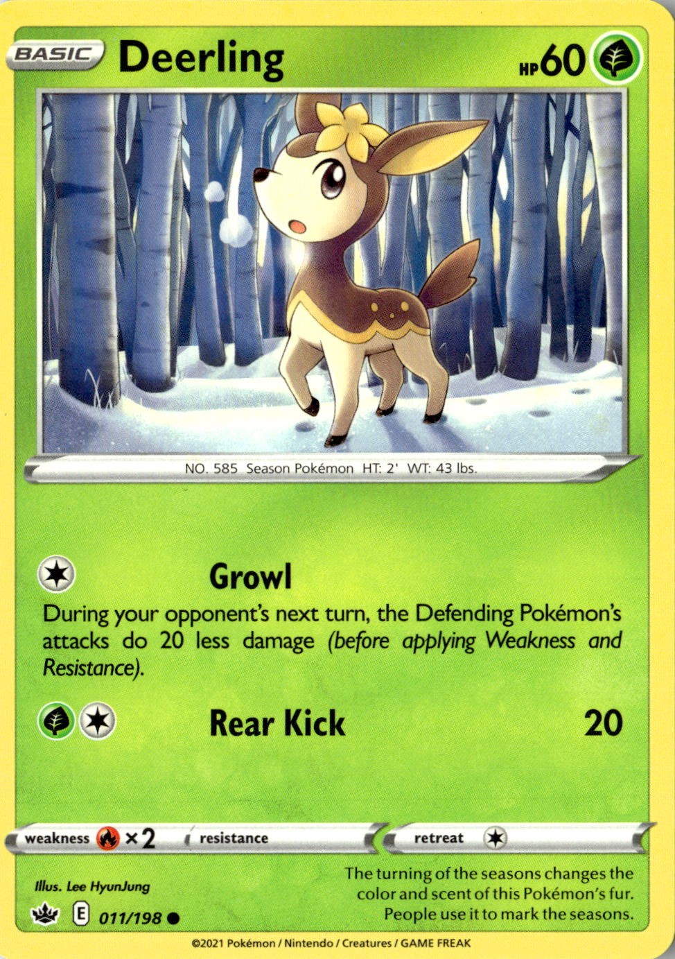 2021 POKEMON DEERLING 011/198 COMMON CHILLING REIGN NEAR MINT