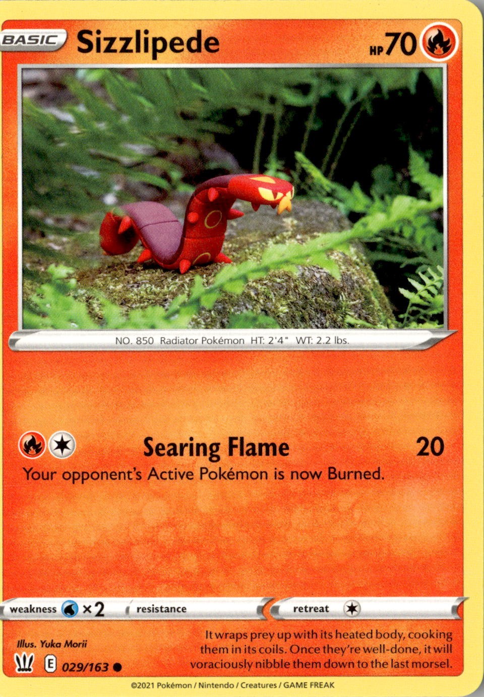 2021 POKEMON SIZZLIPEDE 029/163 COMMON BATTLE STYLES NEAR MINT