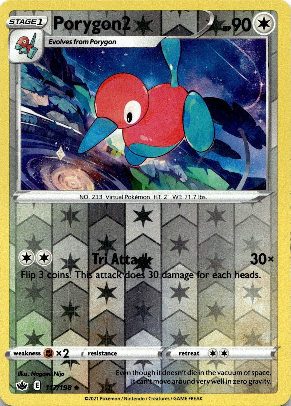Porygon2 117/198 Uncommon Chilling Reign Pokemon Reverse Holo Lightly Played