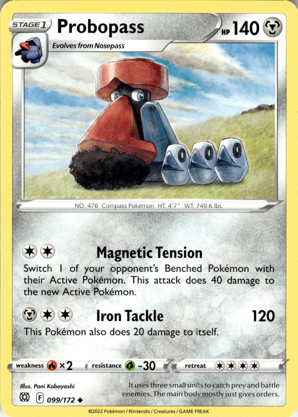 Probopass 099/172 Uncommon Brilliant Stars Pokemon Near Mint
