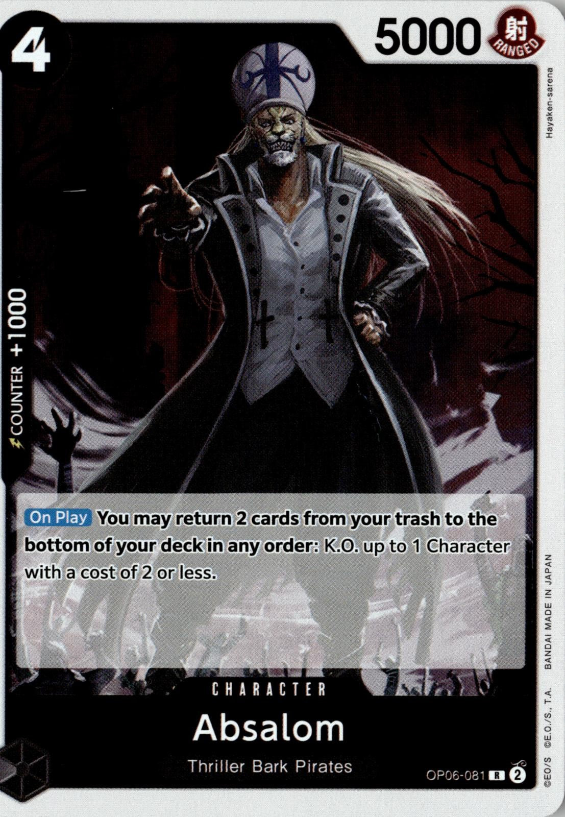 2024 ONE PIECE ABSALOM OP06-081 RARE WINGS OF THE CAPTAIN FOIL NEAR MINT