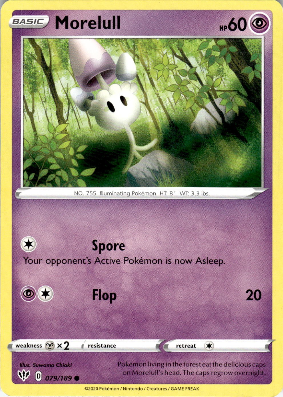 Morelull 079/189 Common Darkness Ablaze Pokemon Near Mint
