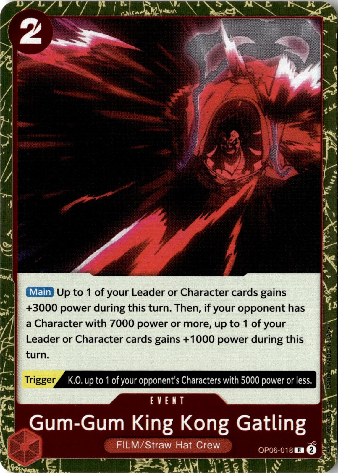 ONE PIECE GUM-GUM KING KONG GATLING OP06-018 RARE WINGS OF THE CAPTAIN FOIL NM