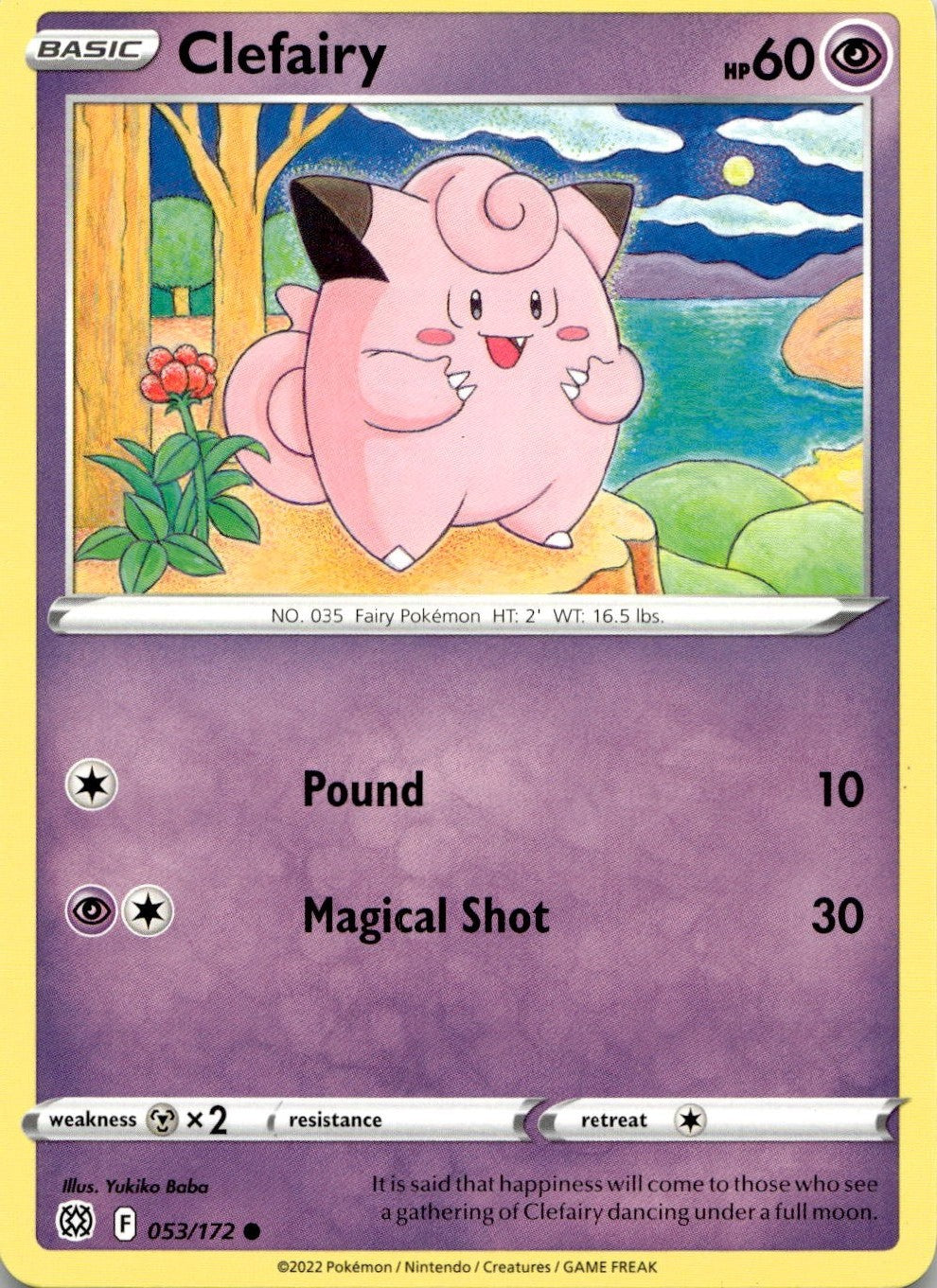 Clefairy 053/172 Common Brilliant Stars Pokemon Near Mint