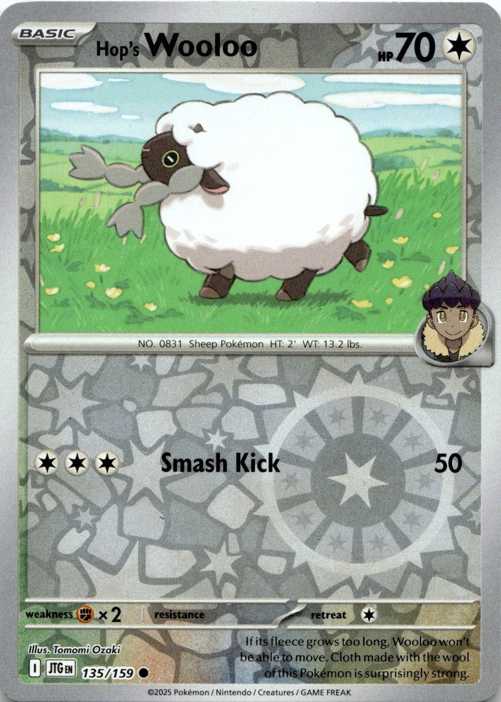 Hop's Wooloo 135/159 Common Journey Together Pokemon Reverse Holo Near Mint