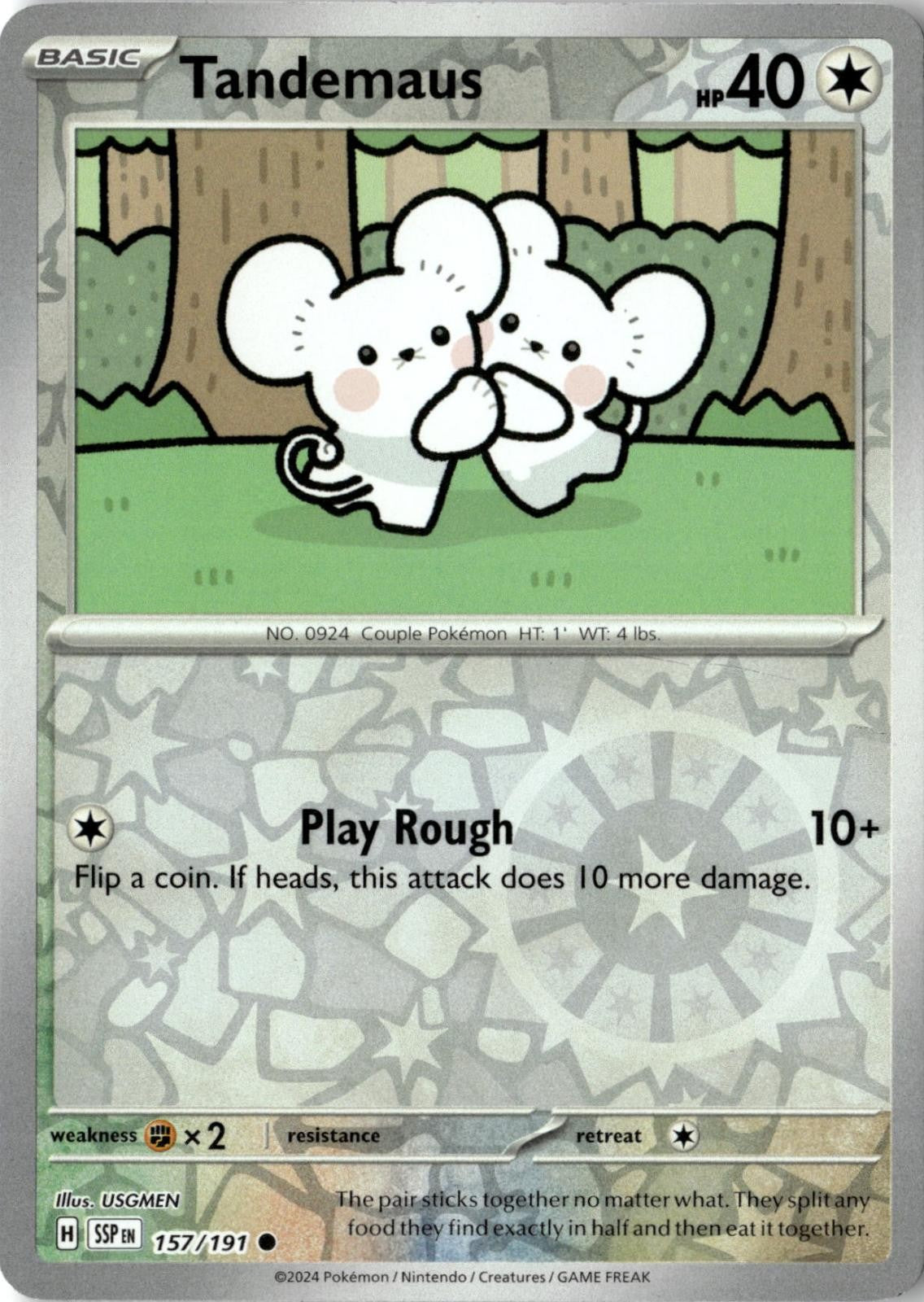 2024 POKEMON TANDEMAUS 157/191 COMMON SURGING SPARKS NEAR MINT