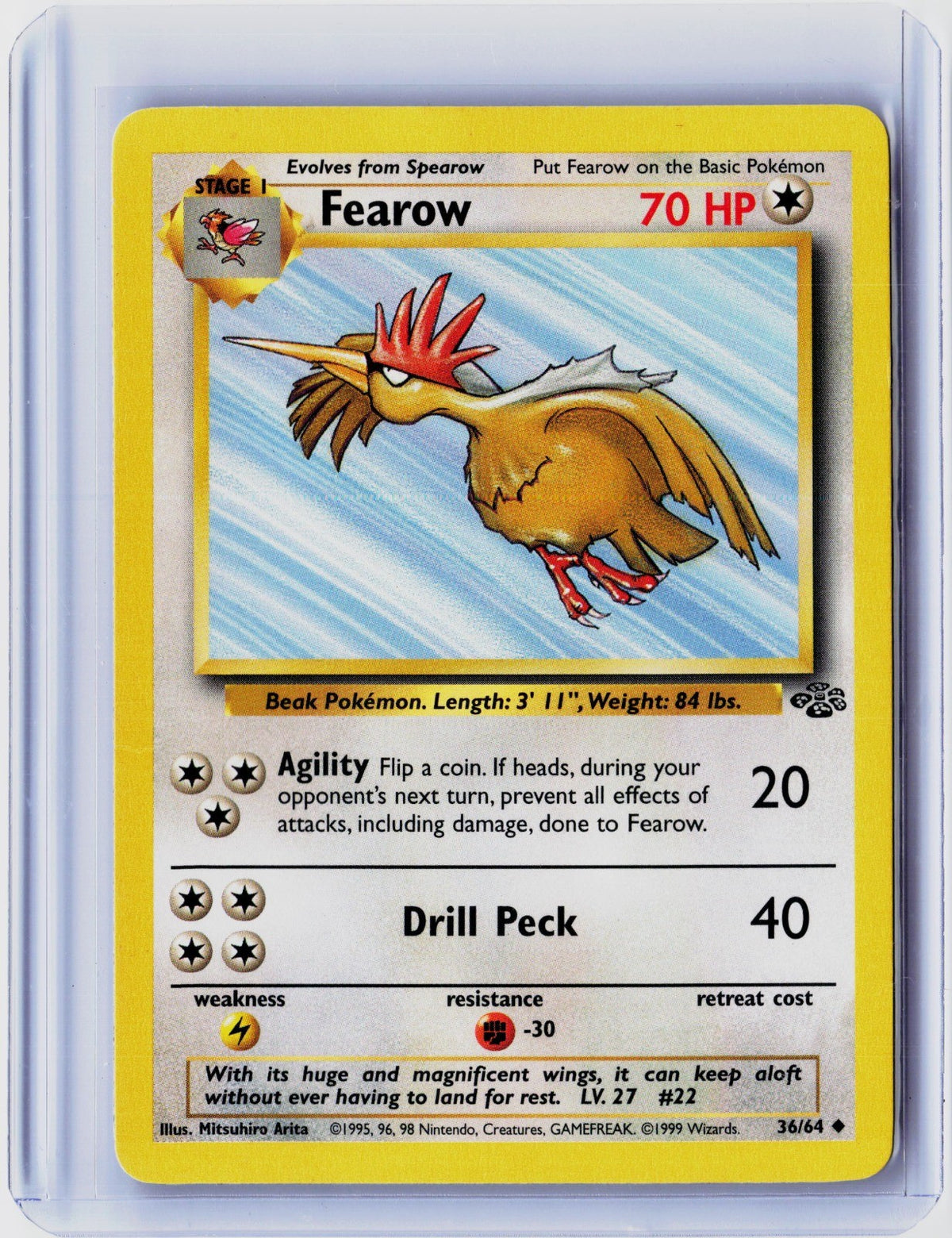 Fearow Unlimited Uncommon Jungle 36/64 NM