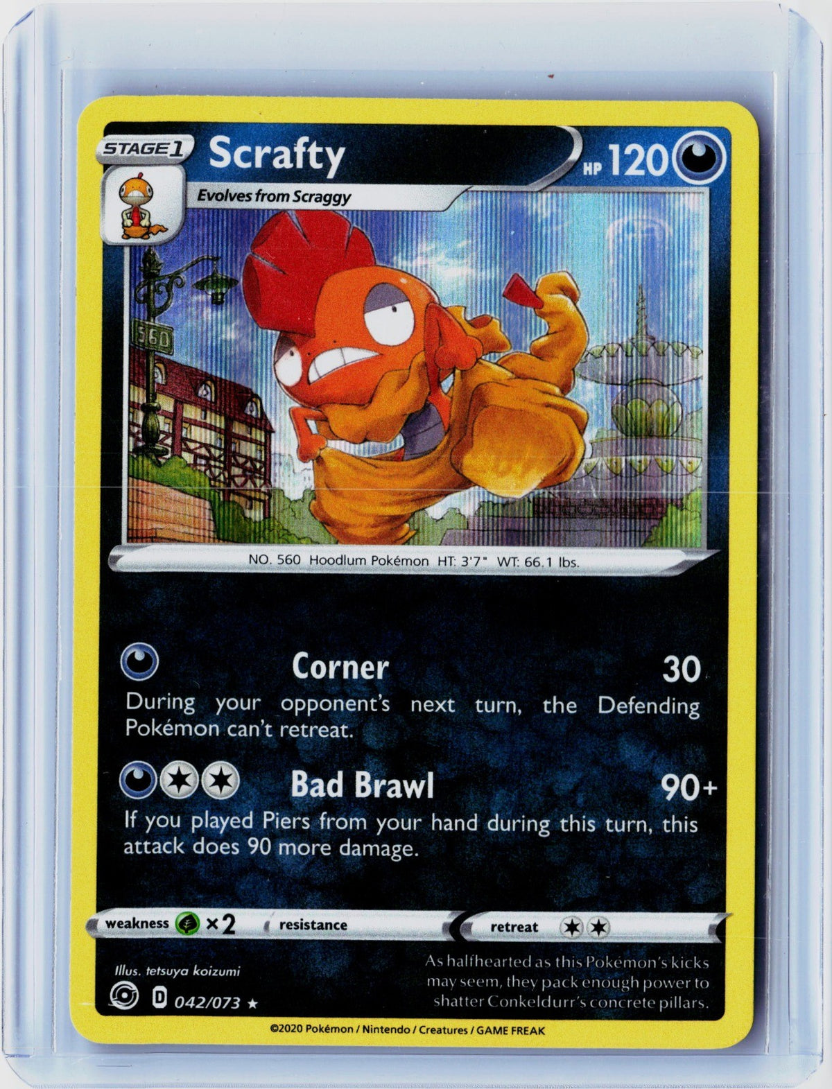 Scrafty Holo Rare Champion's Path 42/73 NM