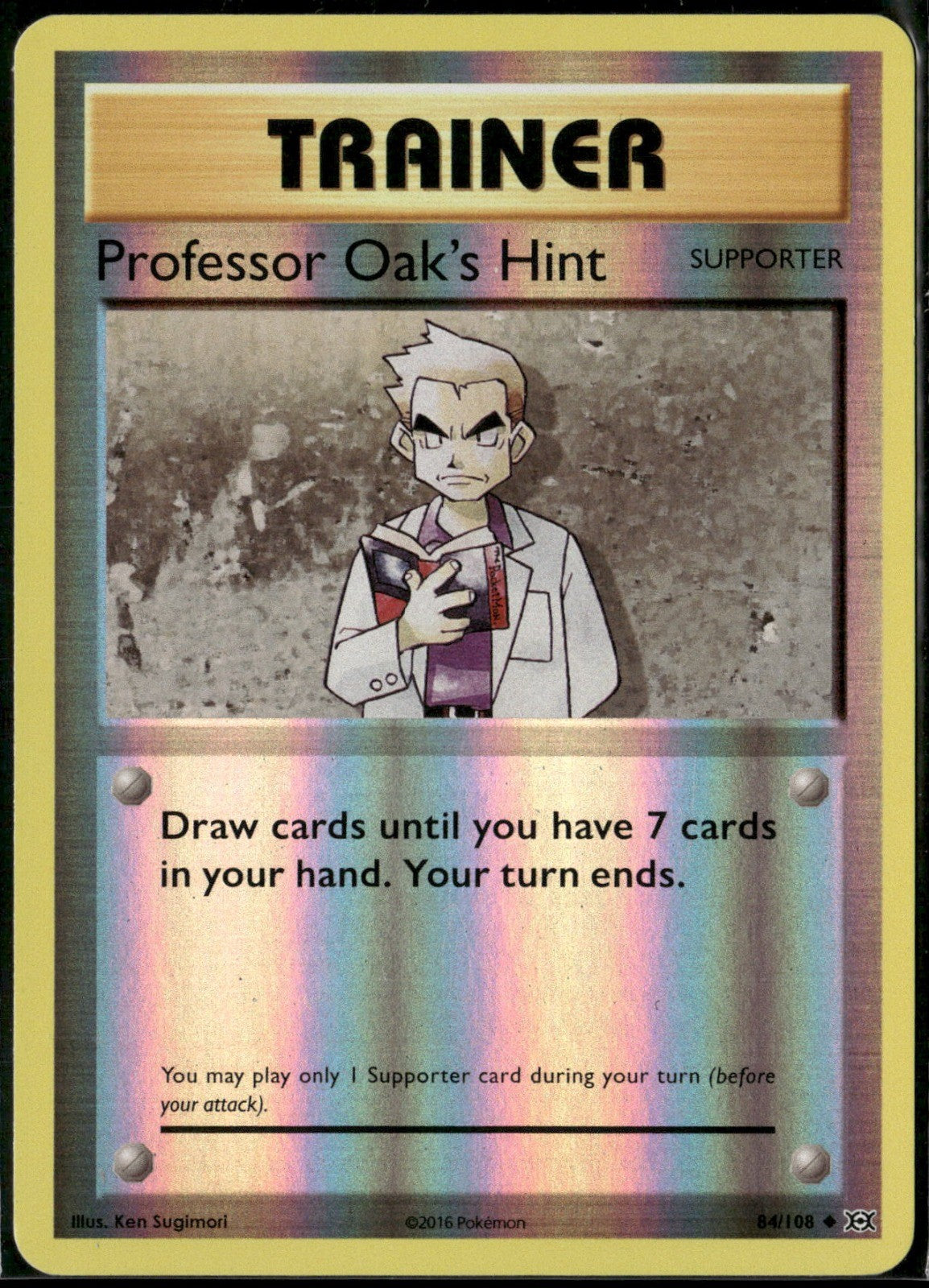 Professor Oak's Hint Reverse Holo Uncommon XY - Evolutions 84/108 NM