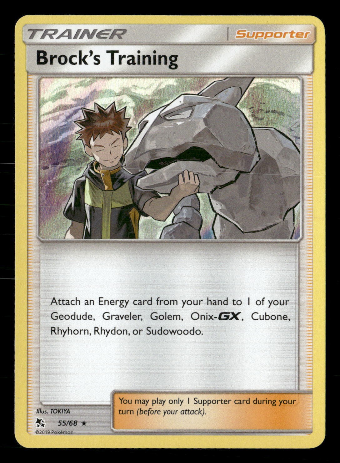 Brock's Training Holo Rare Hidden Fates 55/68 NM