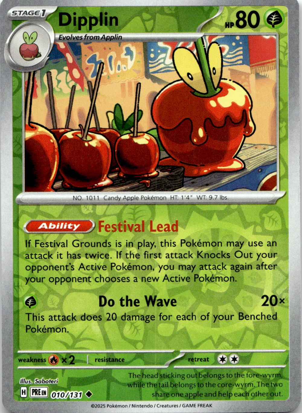 Dipplin 010/131 Uncommon Prismatic Evolutions Pokemon Near Mint