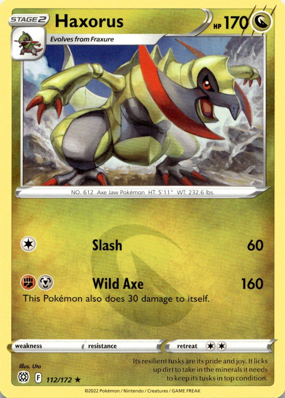 Haxorus 112/172 Rare Brilliant Stars Pokemon Near Mint