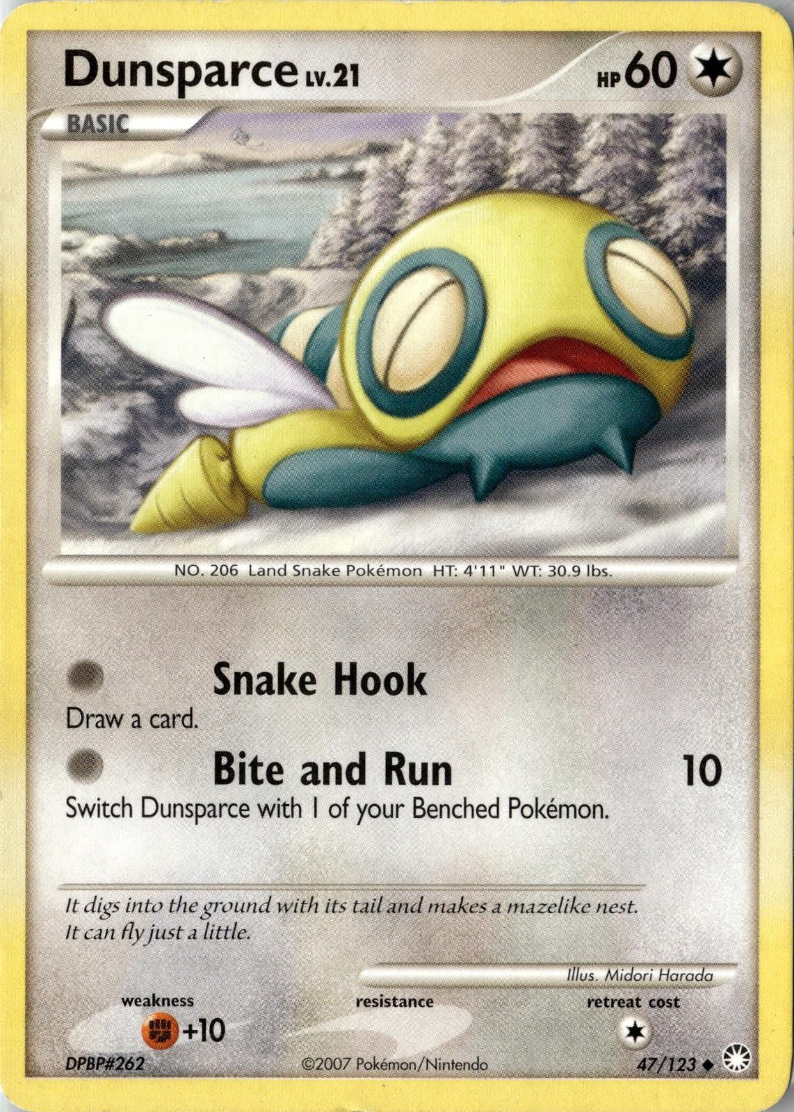 2007 POKEMON DUNSPARCE 47/123 UNCOMMON MYSTERIOUS TREASURES NEAR MINT