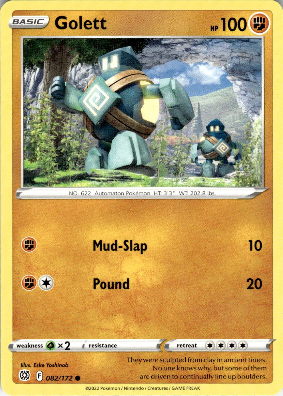 Golett 082/172 Common Brilliant Stars Pokemon Near Mint
