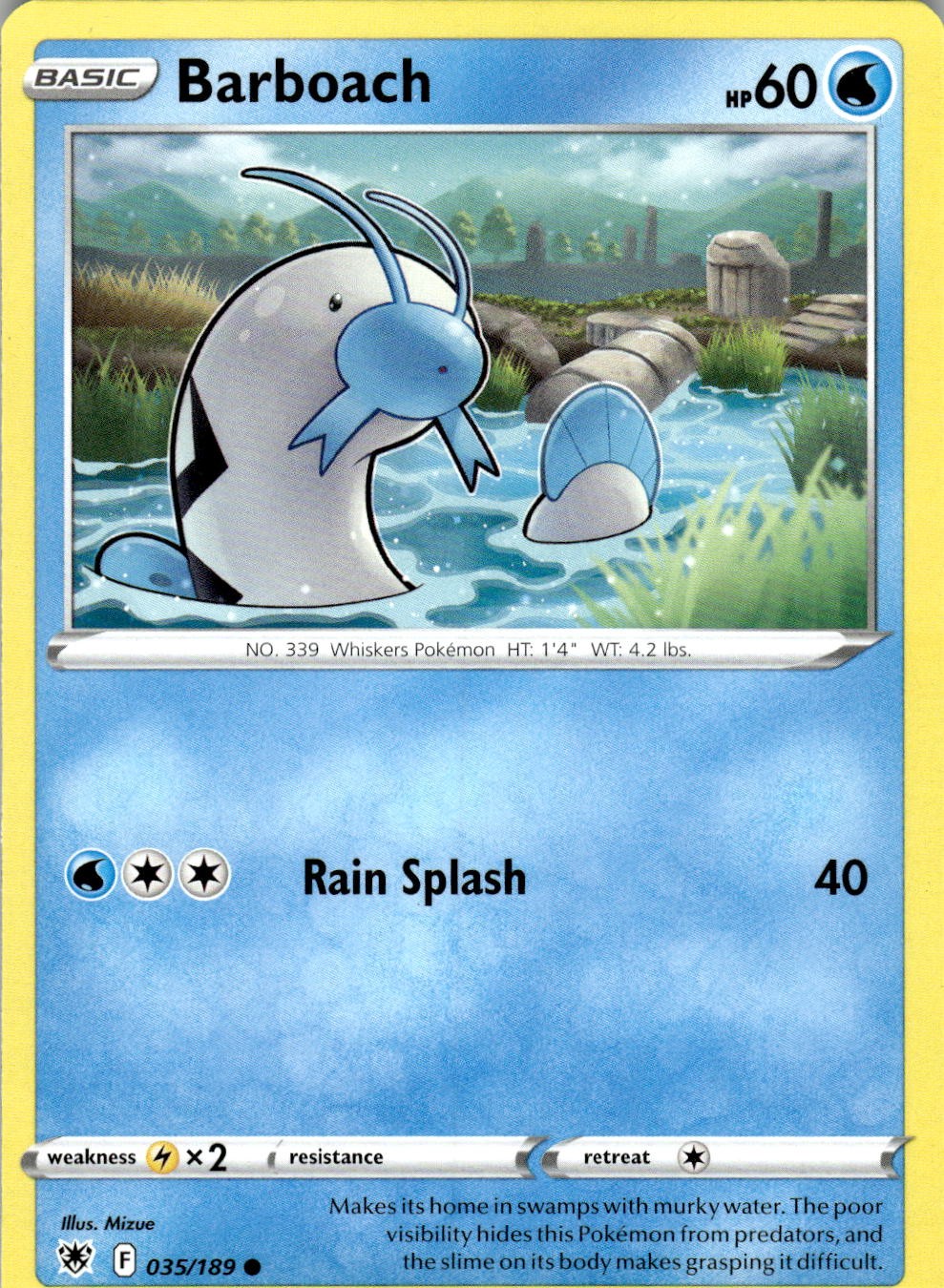 Barboach 035/189 Common Astral Radiance Pokemon Near Mint