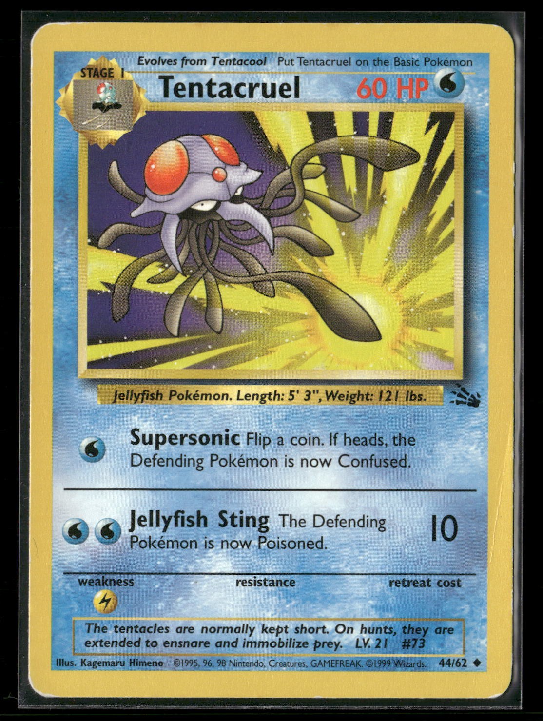 Tentacruel Unlimited Uncommon Fossil 44/62 MP