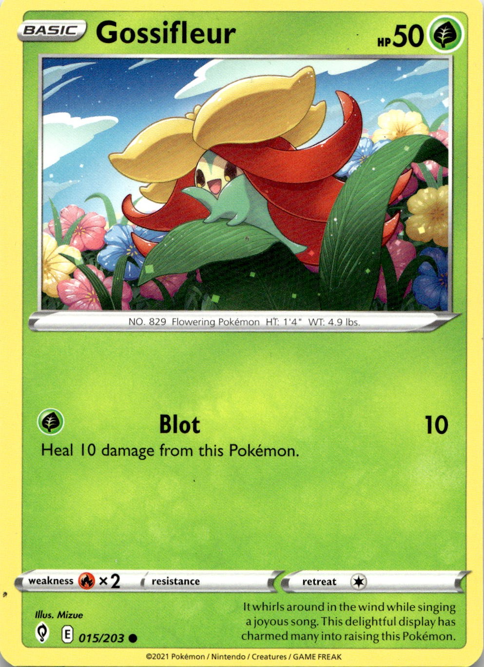 Gossifleur 015/203 Common Evolving Skies Pokemon Lightly Played