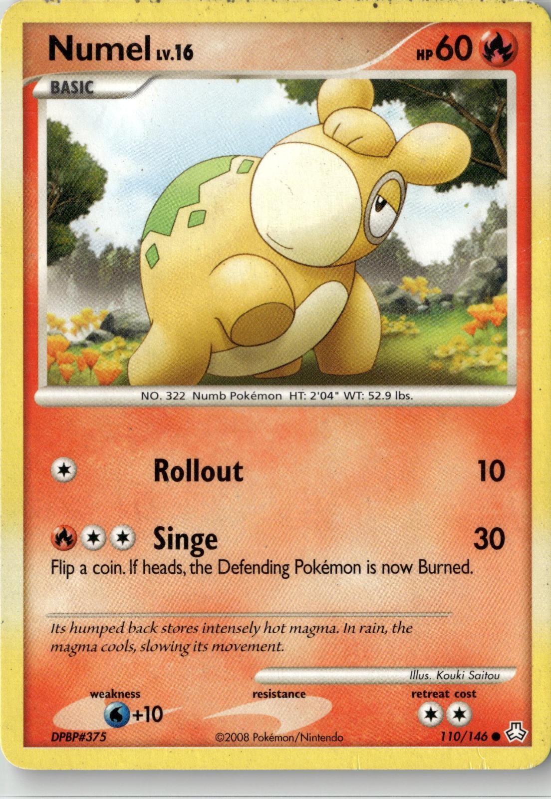 2008 POKEMON NUMEL 110/146 COMMON LEGENDS AWAKENED NEAR MINT