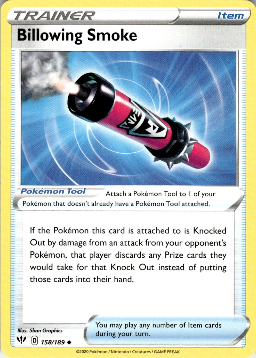 Billowing Smoke 158/189 Uncommon Darkness Ablaze Pokemon Near Mint