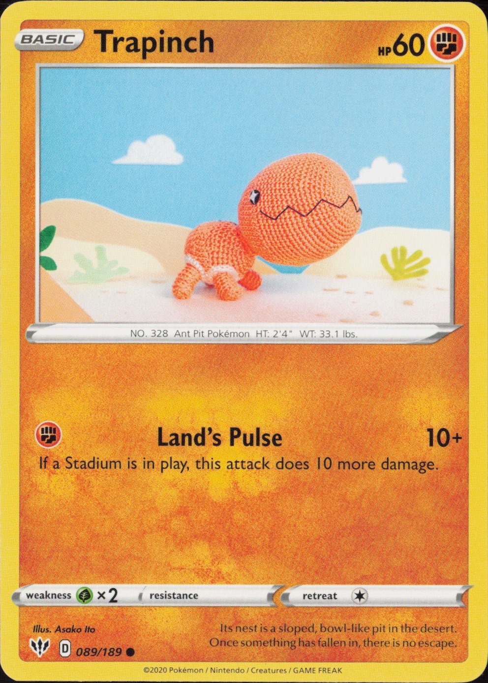 Trapinch Common SWSH03: Darkness Ablaze 089/189 NM