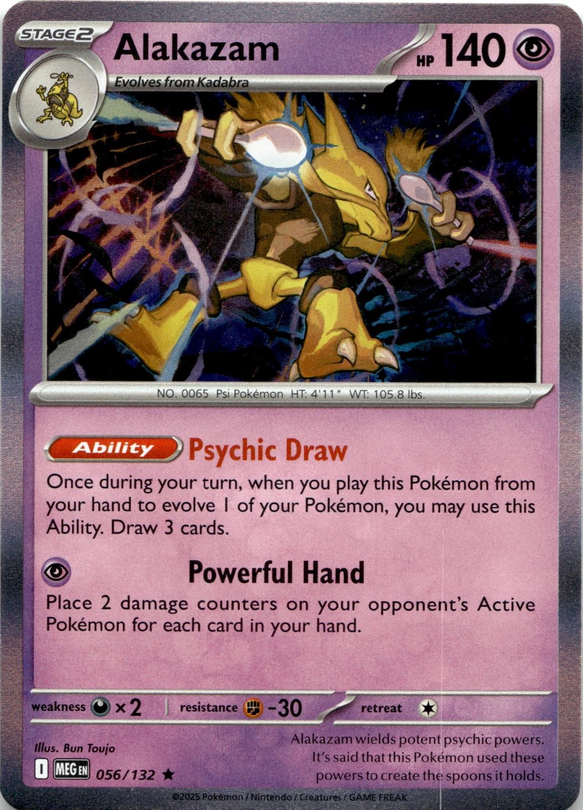 Alakazam 056/132 Rare Mega Evolution Pokemon Holo Near Mint