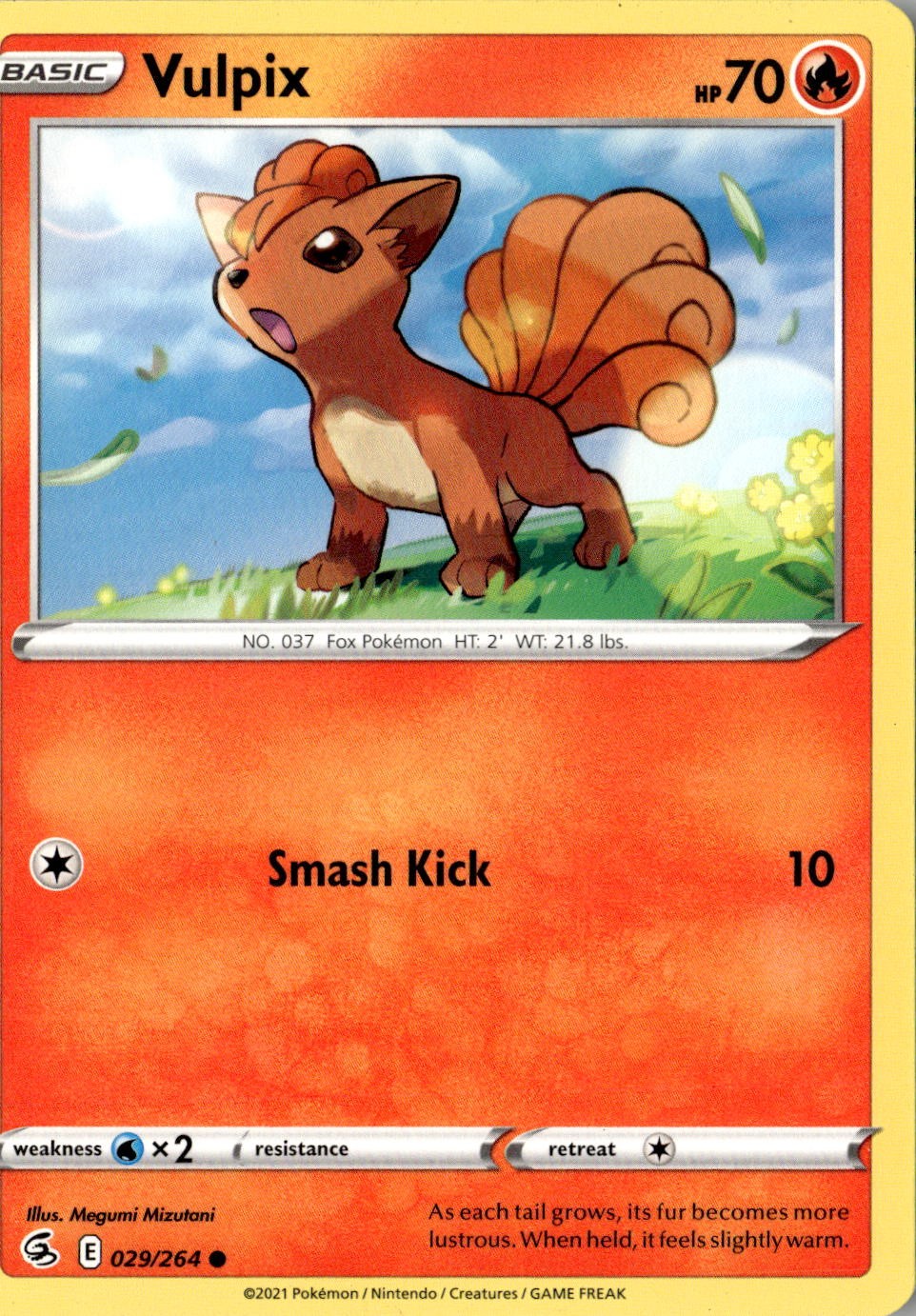 2021 POKEMON VULPIX 029/264 COMMON FUSION STRIKE NEAR MINT