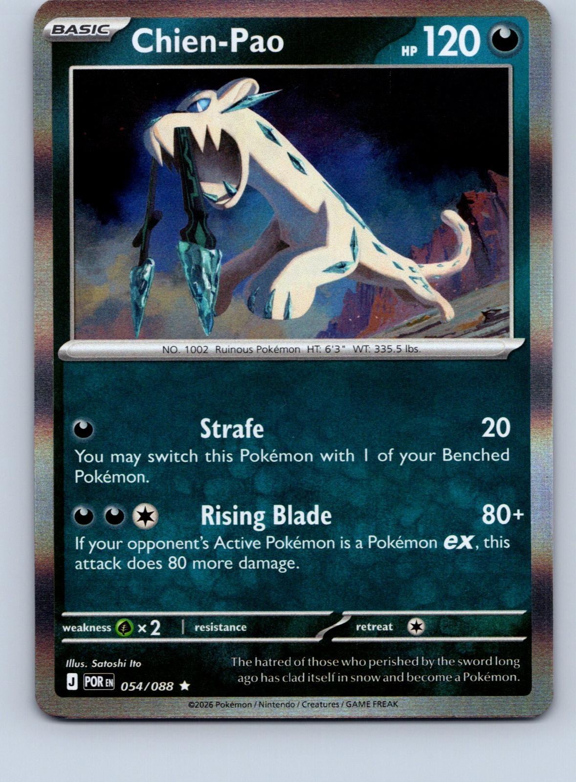 Chien-Pao 054/088 Rare Perfect Order Pokemon Holo Near Mint