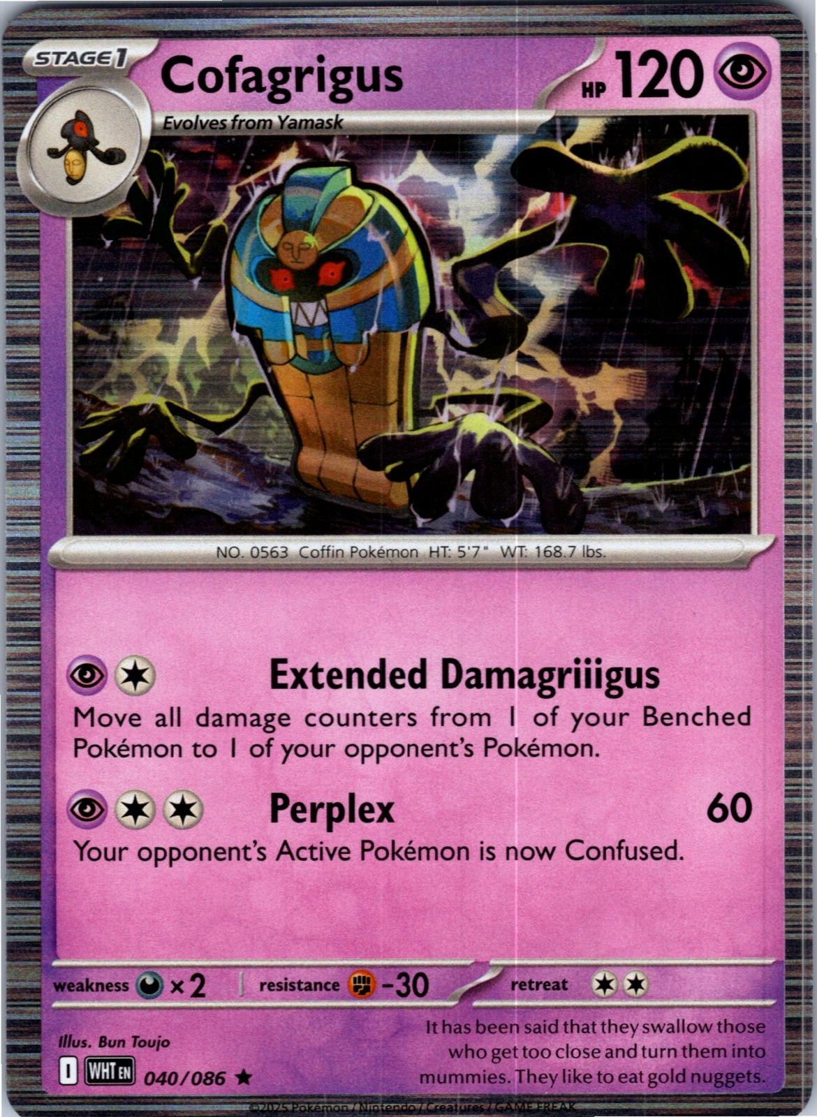 Cofagrigus 040/086 Holo Rare White Flare Pokemon Lightly Played