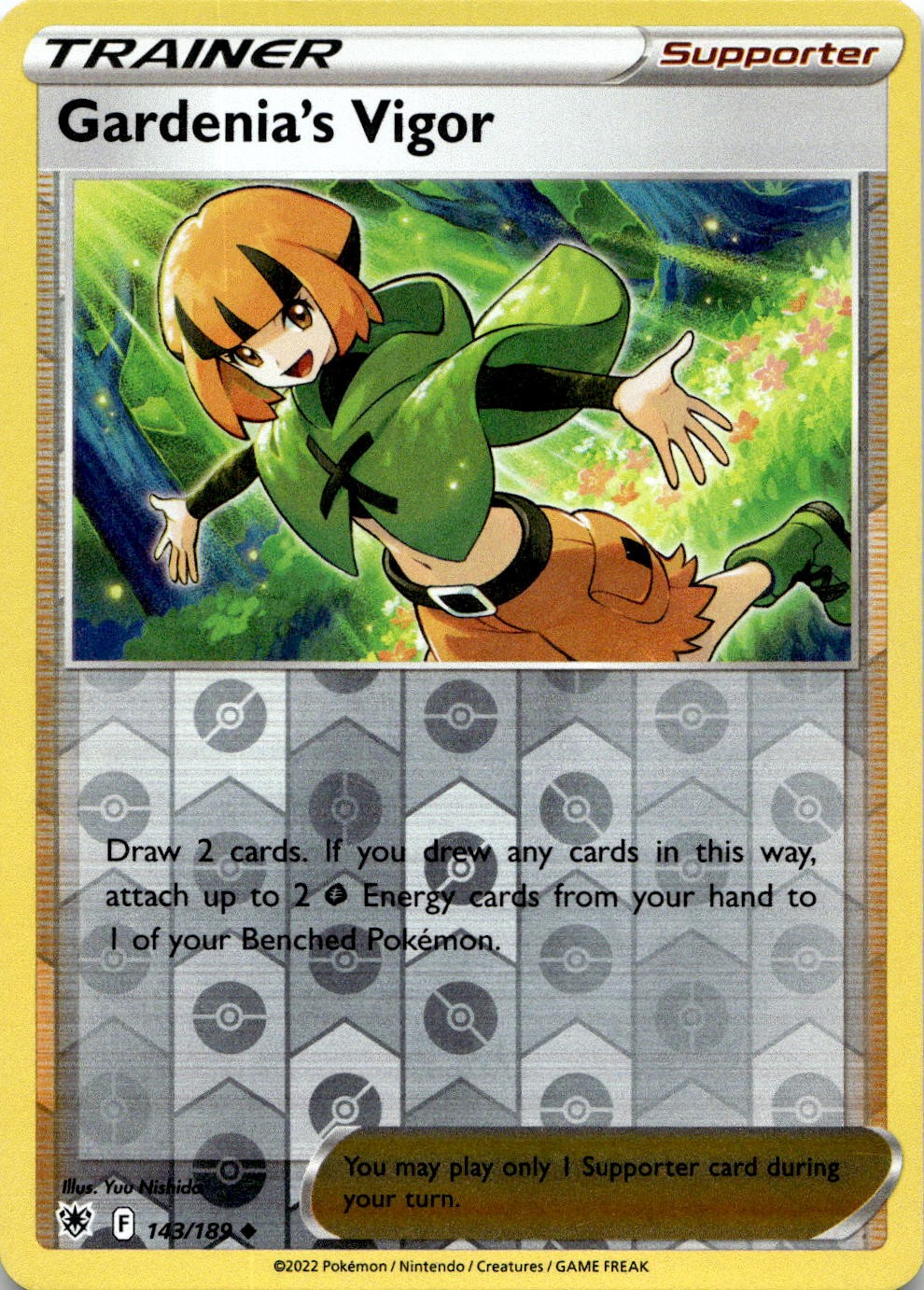 Gardenia's Vigor 143/189 Uncommon Astral Radiance Pokemon Reverse Holo Near Mint