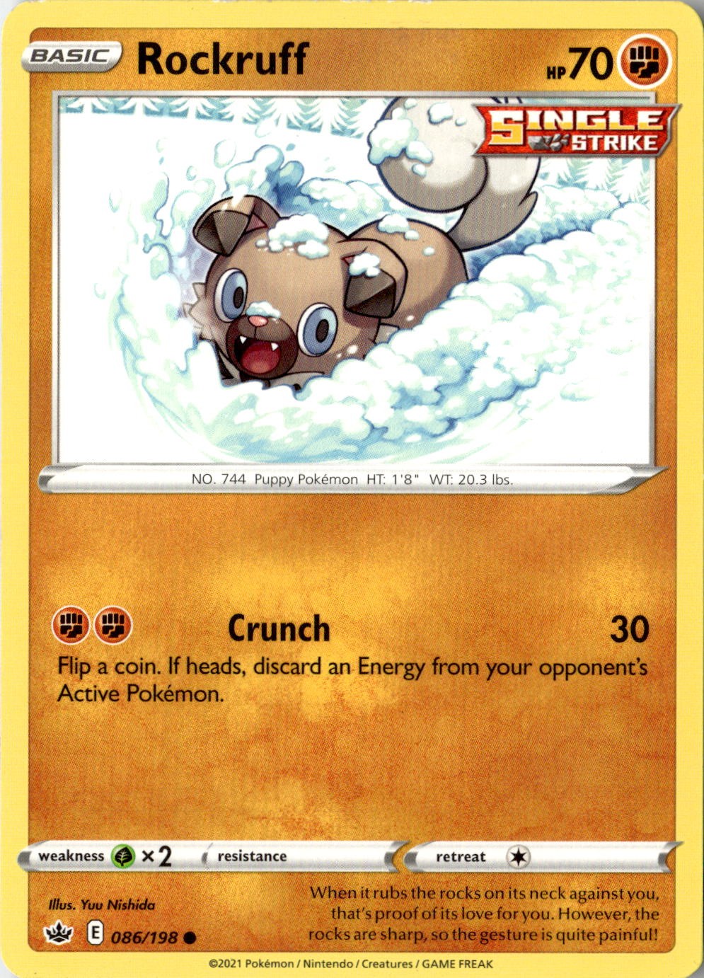 2021 POKEMON ROCKRUFF 086/198 COMMON CHILLING REIGN NEAR MINT