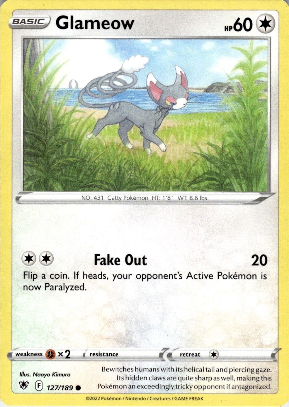 Glameow 127/189 Common Astral Radiance Pokemon Near Mint