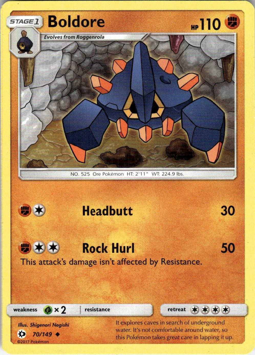 Boldore 70/149 Uncommon SM Base Set Pokemon Near Mint