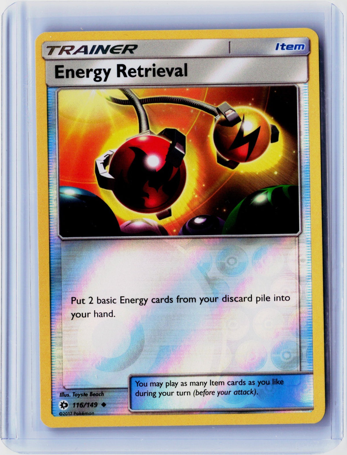 Energy Retrieval Reverse Holo Uncommon SM Base Set 116/149 NM