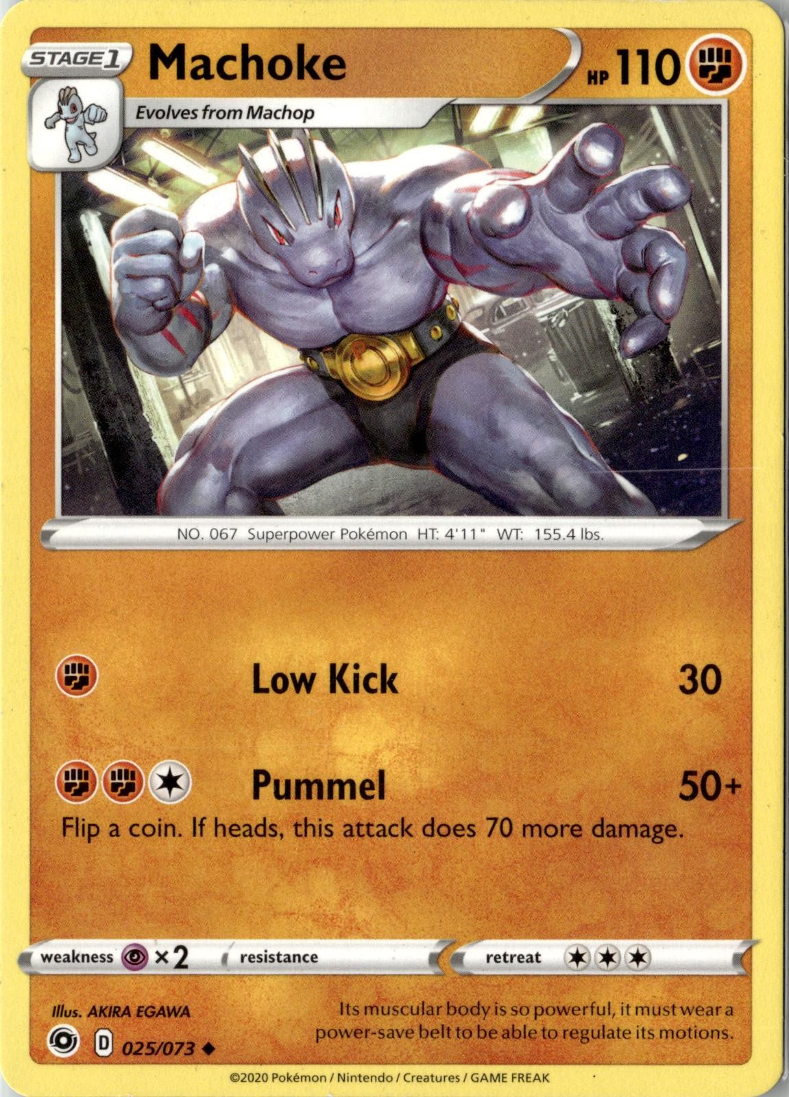 2020 POKEMON MACHOKE 025/073 UNCOMMON CHAMPION'S PATH NEAR MINT