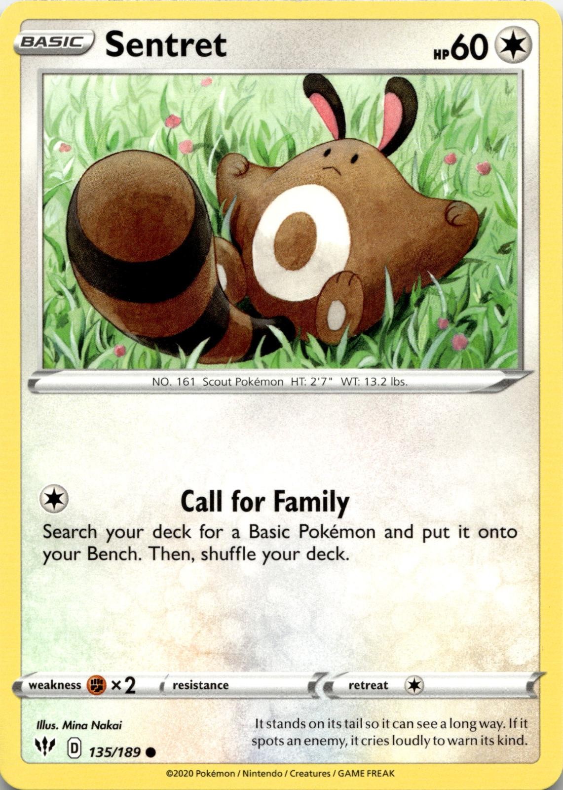 Sentret 135/189 Common Darkness Ablaze Pokemon Near Mint