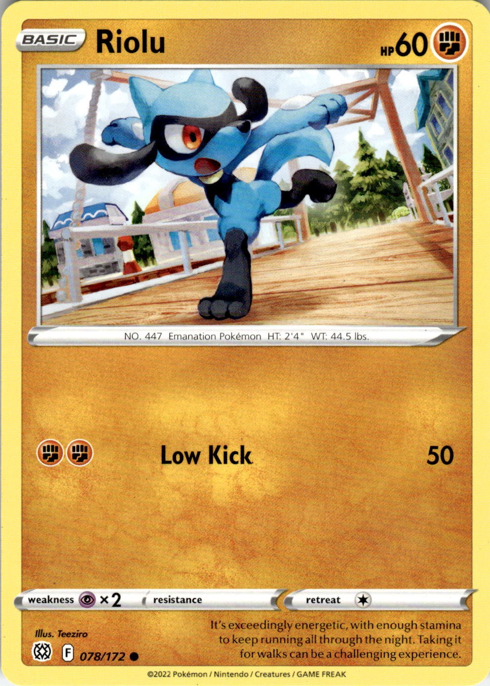 Riolu 078/172 Common Brilliant Stars Pokemon Near Mint