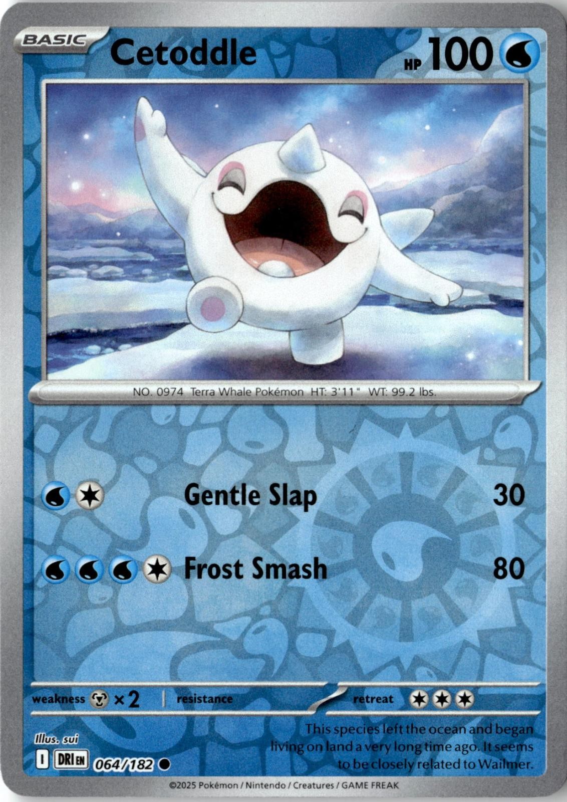 2025 POKEMON CETODDLE 064/182 COMMON DESTINED RIVALS REVERSE HOLO NEAR MINT